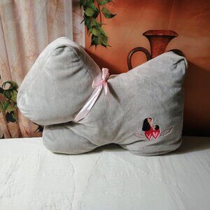 EUC: OS Grey Puppy Nursing Pillow Plush, Supportive, & Must-Have Newborn